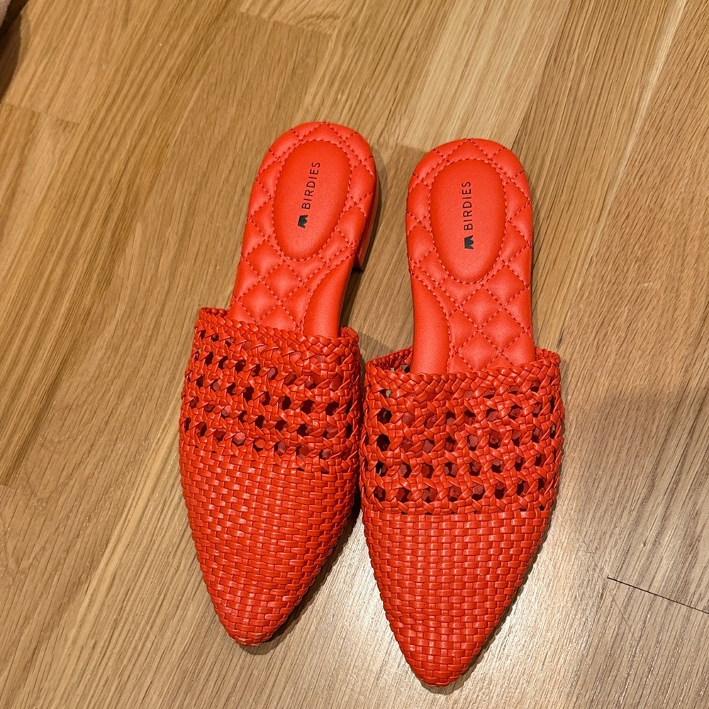 Birdies Scarlet Woven Mules